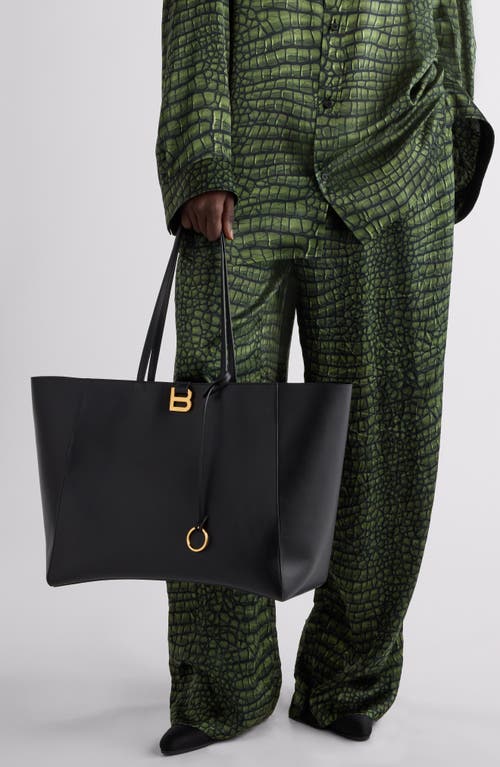 Balenciaga Large Hourglass Soft Leather Tote In 1000 Black