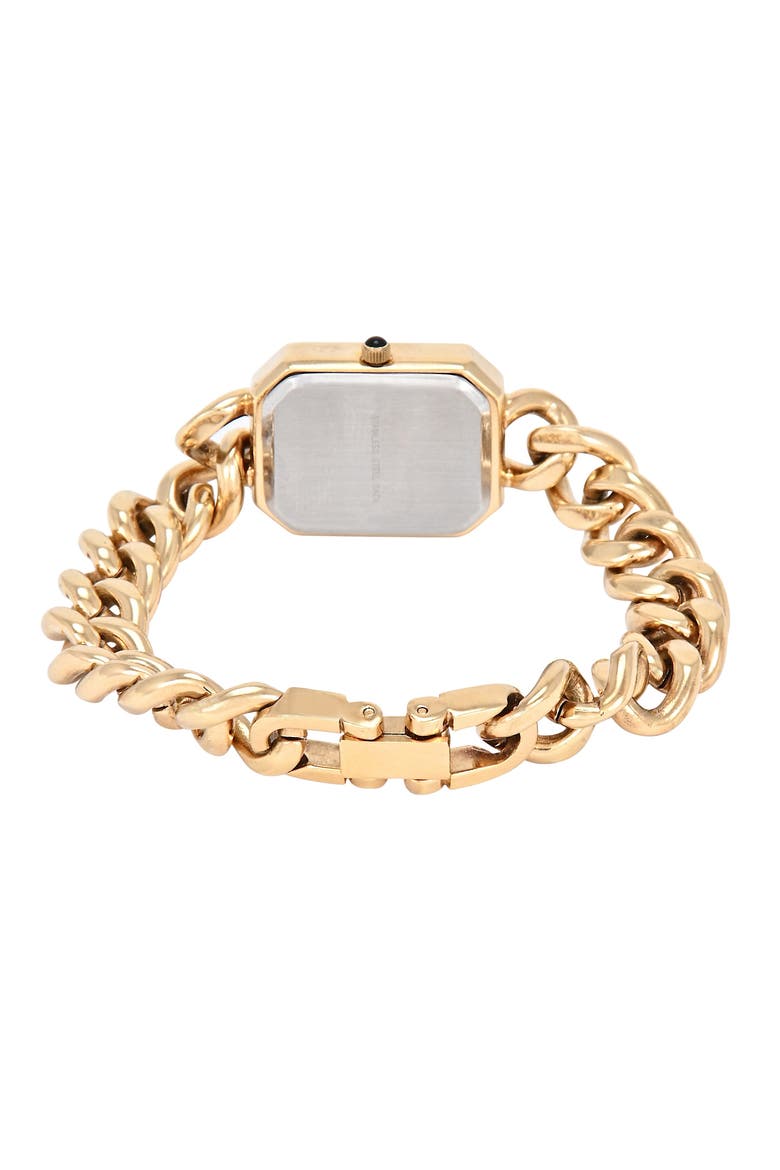 Luxury Rectangular Link Braceket Watch- 25x20MM, Alternate, color, Gold