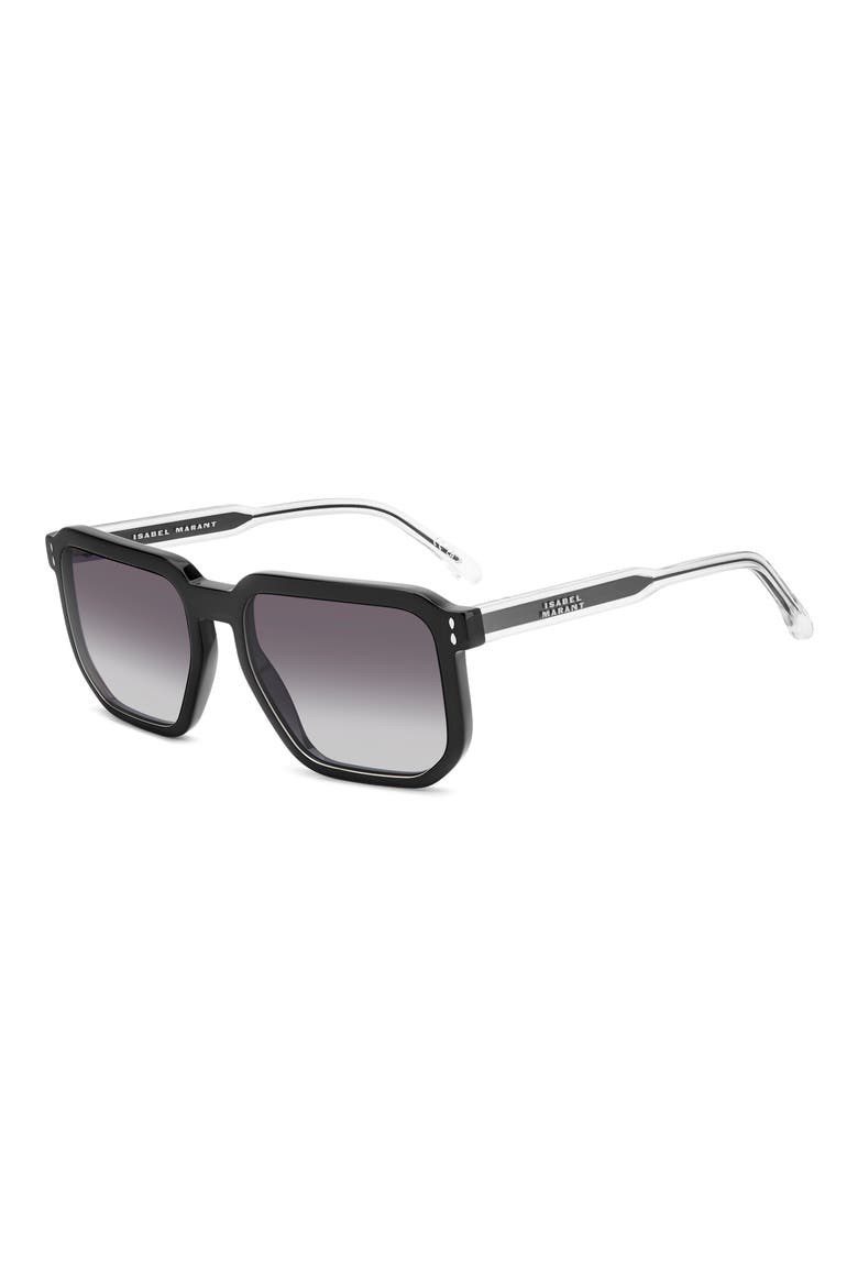 55mm Square Sunglasses, Alternate, color, BLACK