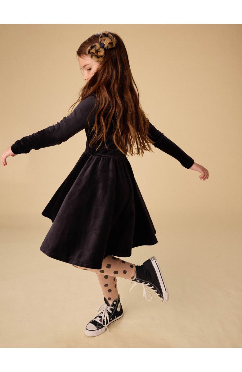 Tea Collection Velour Ballet Dress, Alternate, color, Jet Black