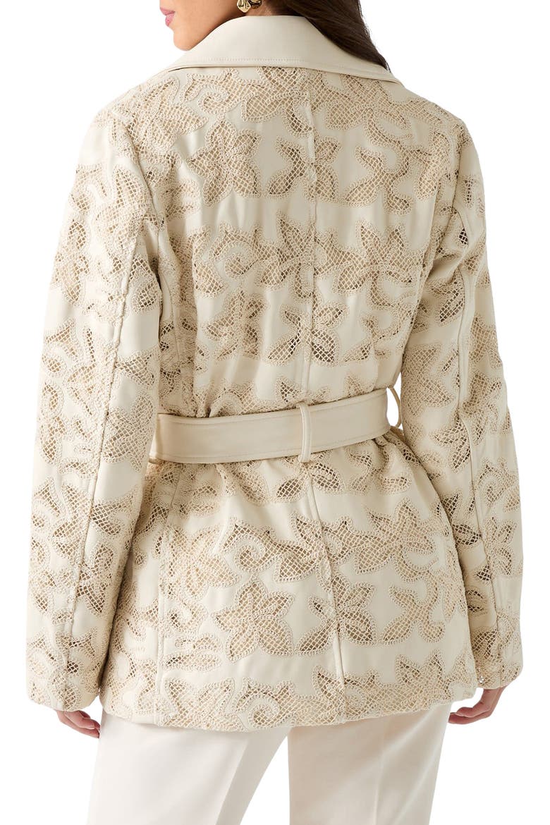 Ramona Lace Faux Leather Short Trench Coat, Alternate, color, MCDM-OPEN