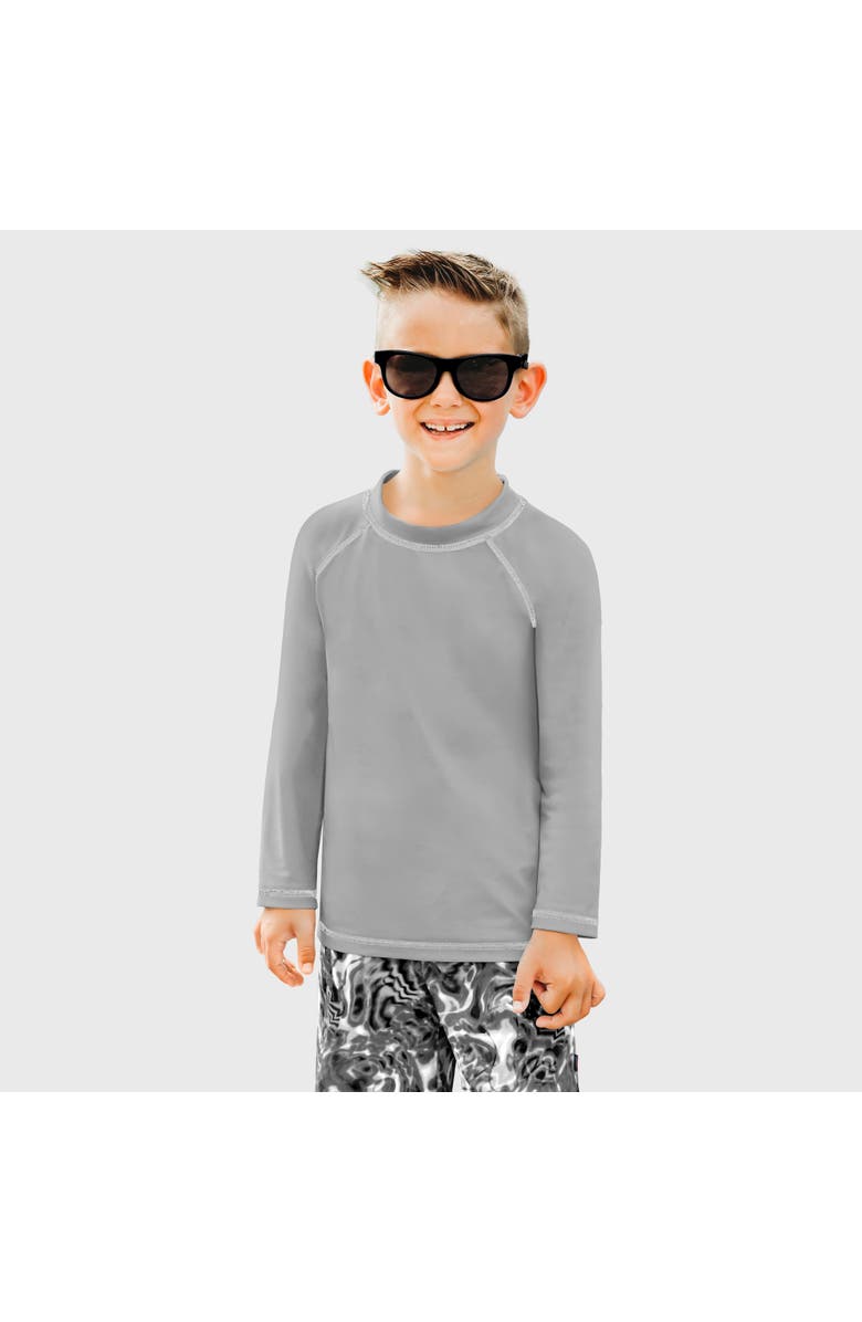 CITY THREADS Boys UPF 50+ Long Sleeve Rashguard, Main, color, Medium Grey