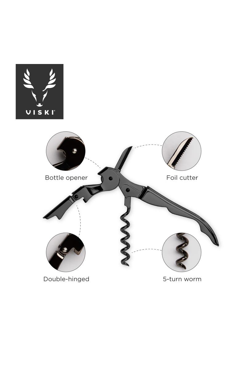 Viski Signature Double Hinged Corkscrew, Alternate, color, Warren