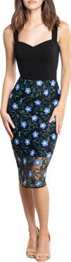 Dress the Population Ellina Embroidered Floral Body-Con Dress