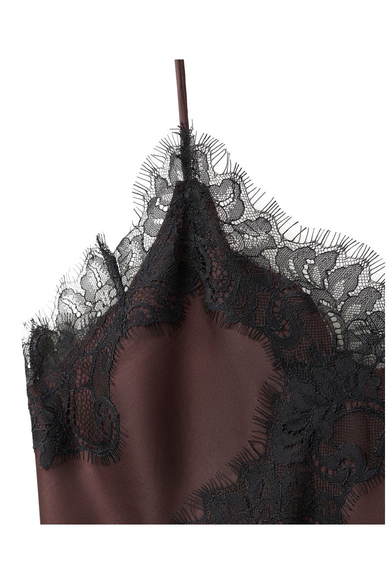 Lace Asymmetric Camisole Dress, Alternate, color, BURGUNDY
