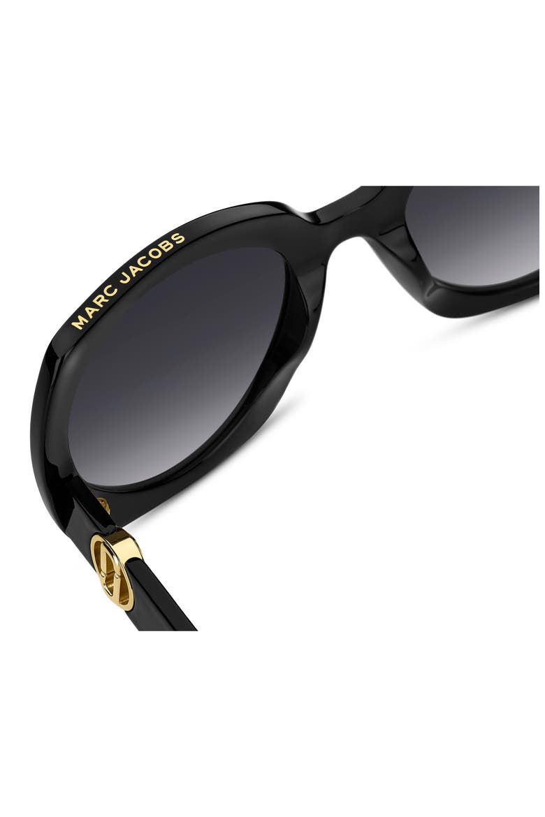 57mm Gradient Butterfly Sunglasses, Alternate, color, BLACK/ DARK GREY SF