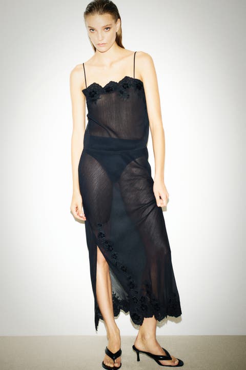 Embroidered Chiffon Skirt