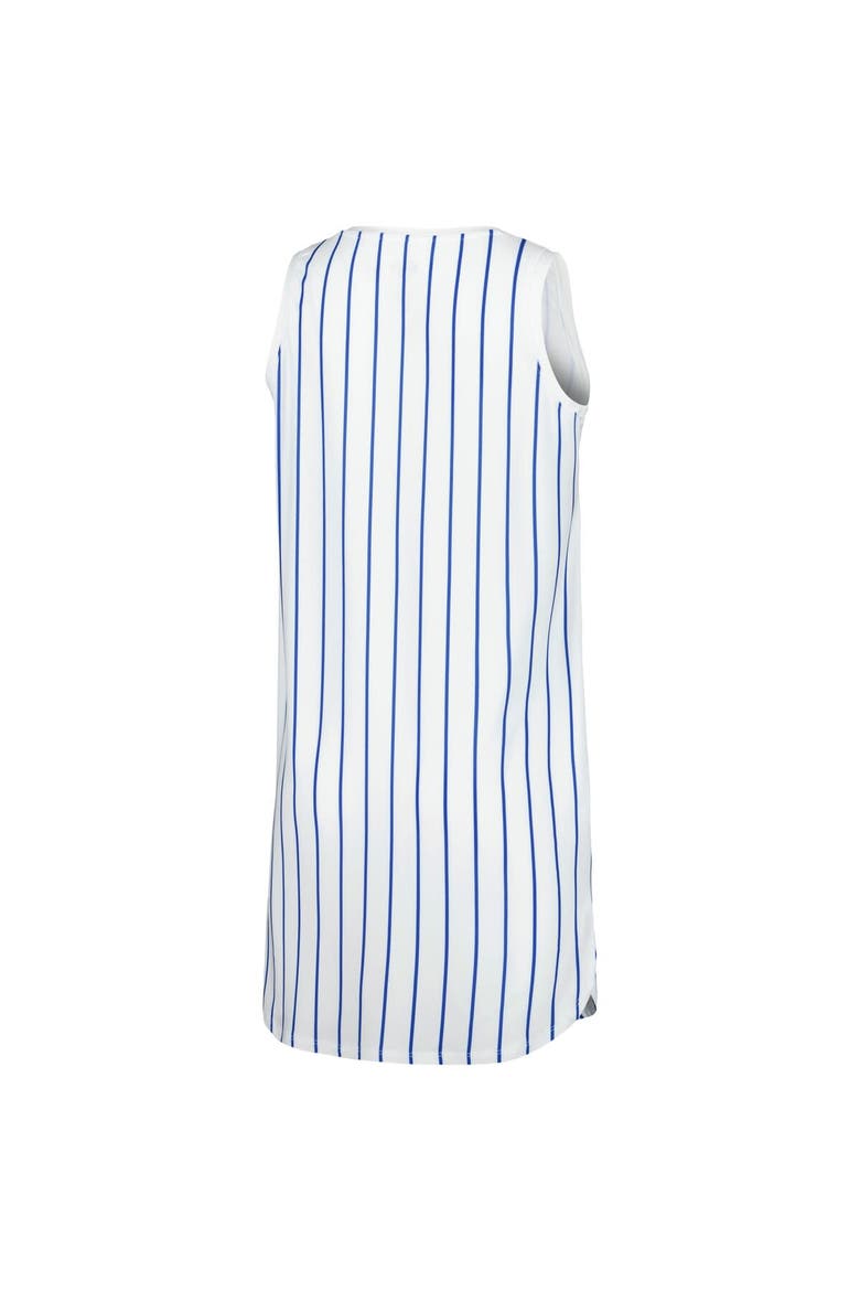 Women's Concepts Sport White Chicago Cubs Reel Pinstripe Knit Sleeveless Nightshirt, Alternate, color, White