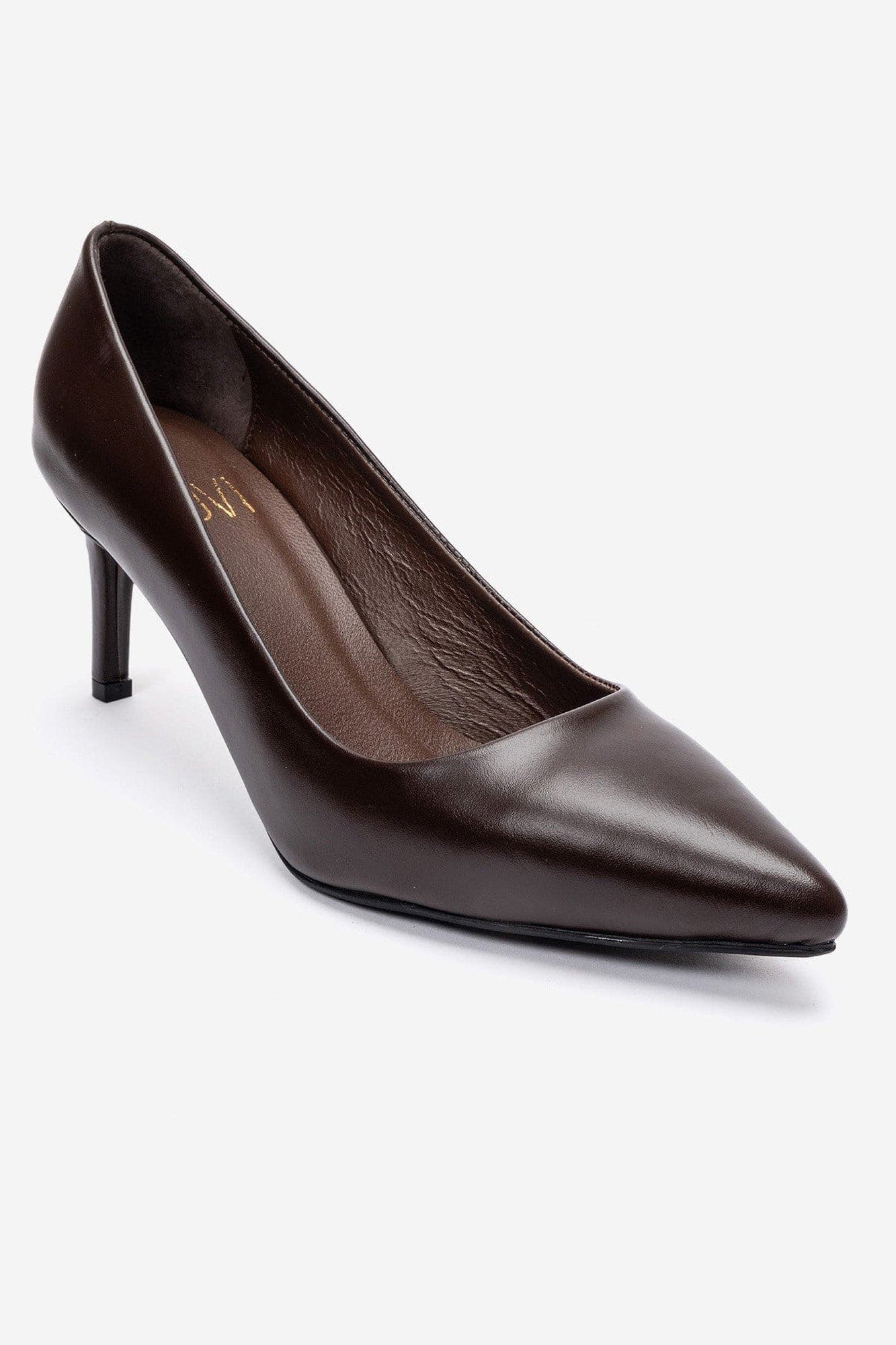 Clyde Leather Stiletto Pointed Toe Pump, Alternate, color, Brown