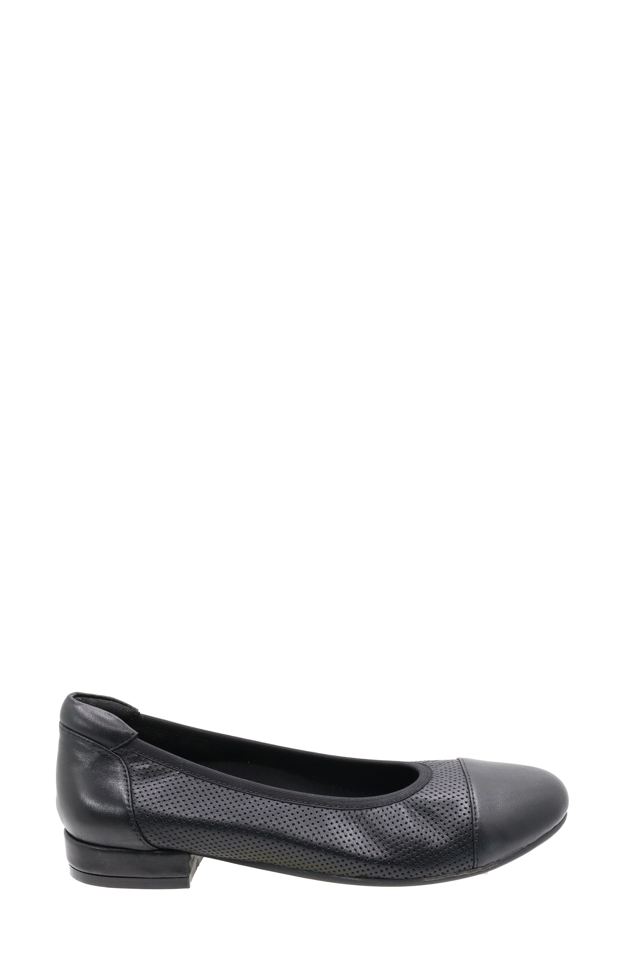 David Tate Newton Cap Toe Flat, Alternate, color, Black