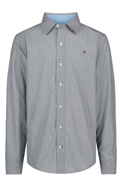 Kids' End On End Stripe Button-Up Shirt