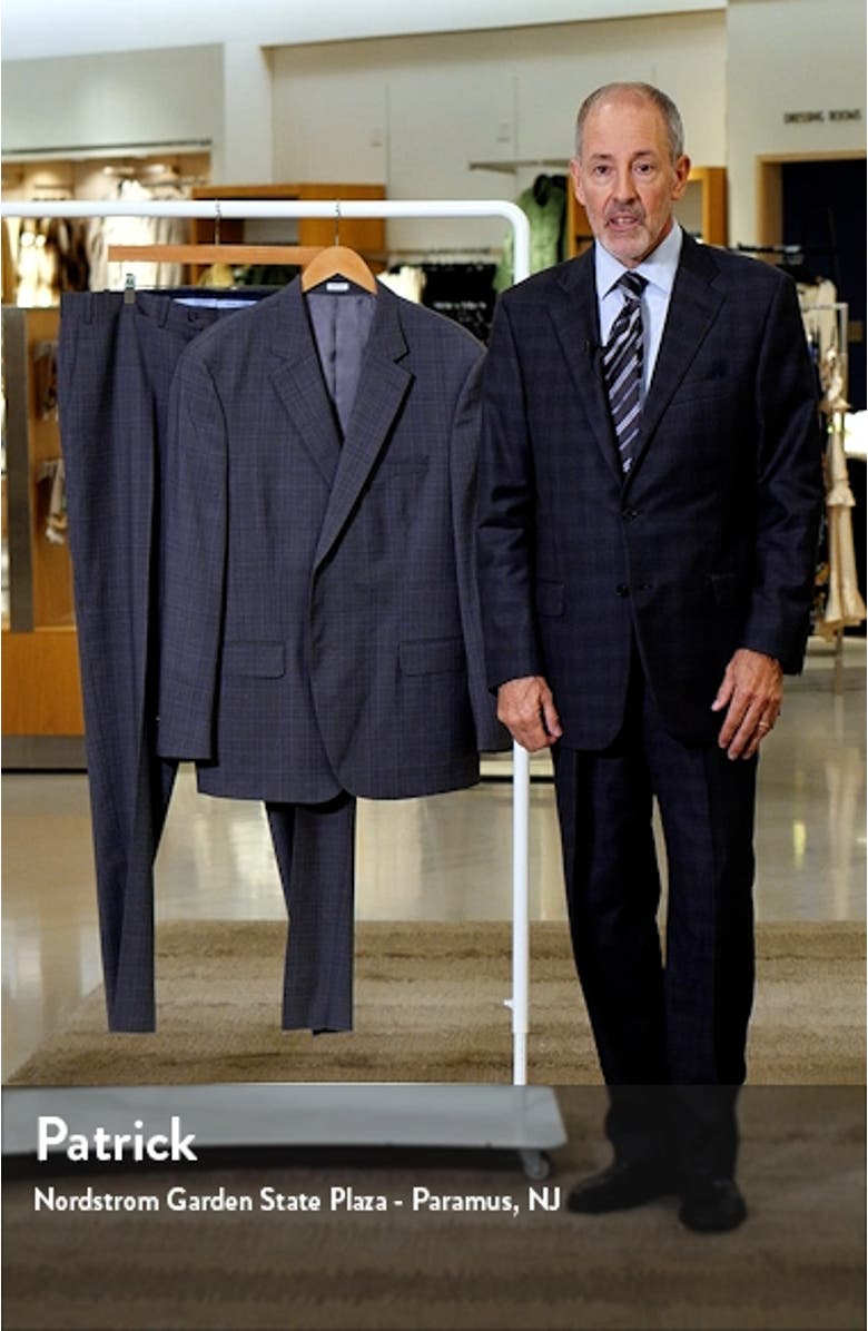 Tailored Fit Plaid Wool Suit, sales video thumbnail