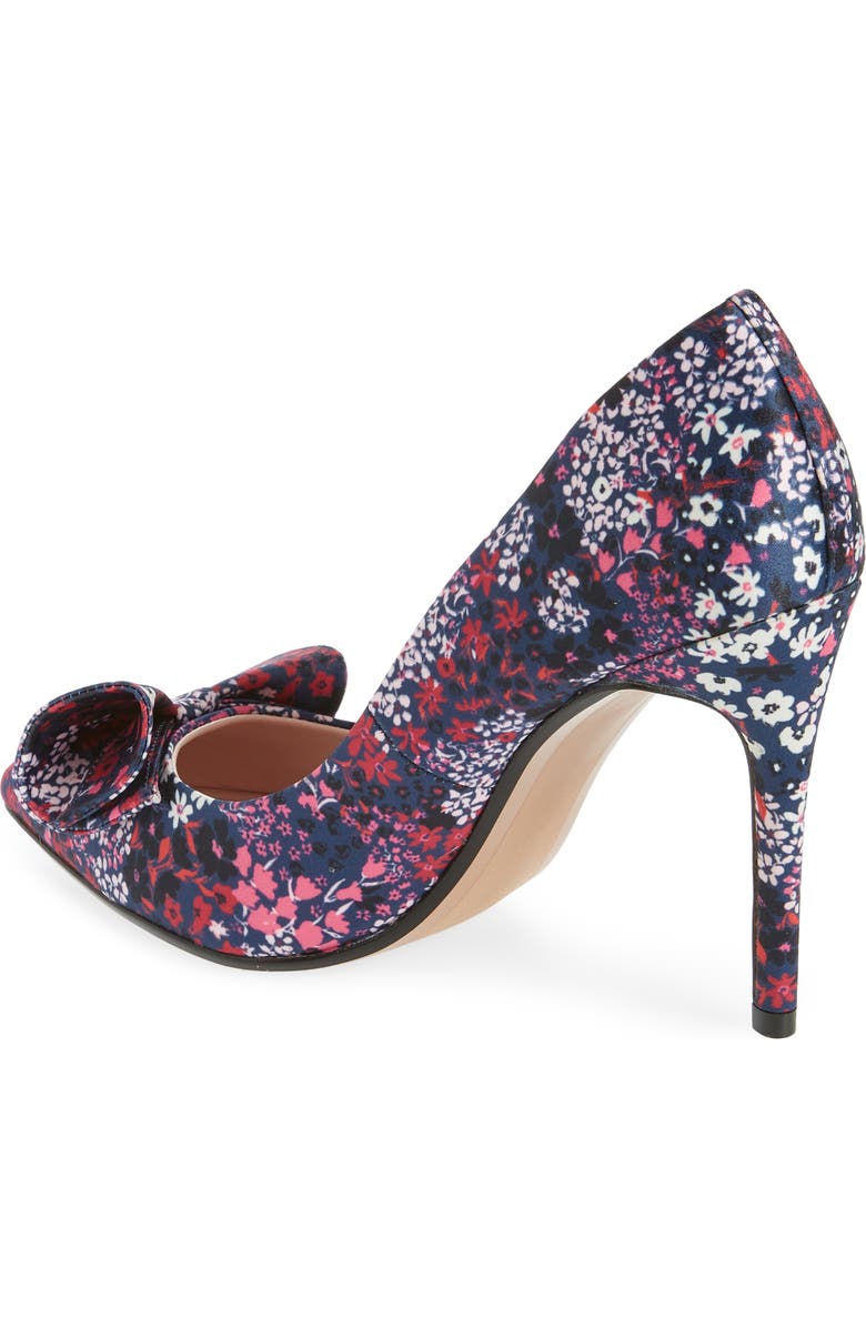 Ted Baker London Zafiina Ditsy Floral Pointed Toe Pump, Alternate, color, Navy