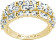 Sterling Forever Kornelia Three Row Eternity Band Ring