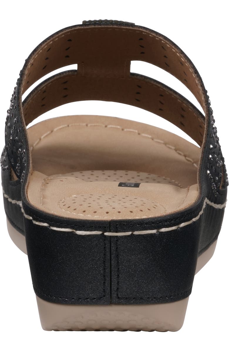 GC SHOES Carrie Rhinestone Wedge Sandal, Alternate, color, Black