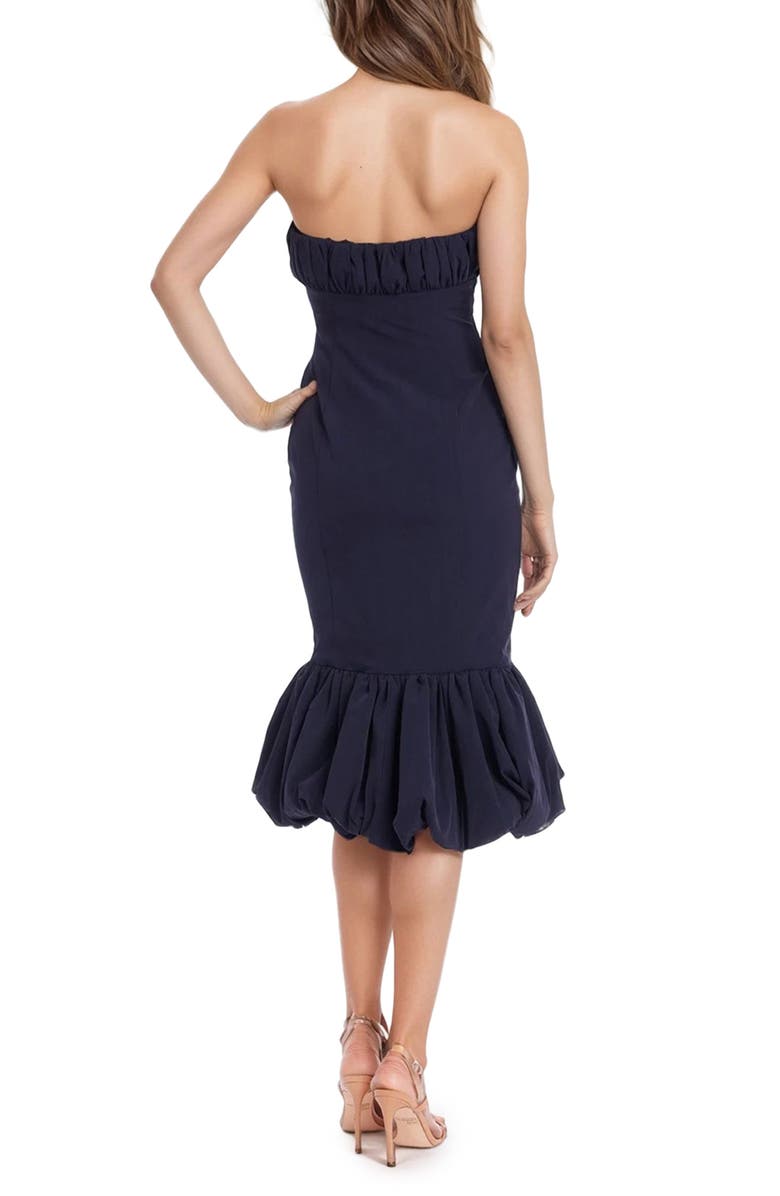 Jewel Badgley Mischka Strapless Bubble Hem Cocktail Dress, Alternate, color, Midnight