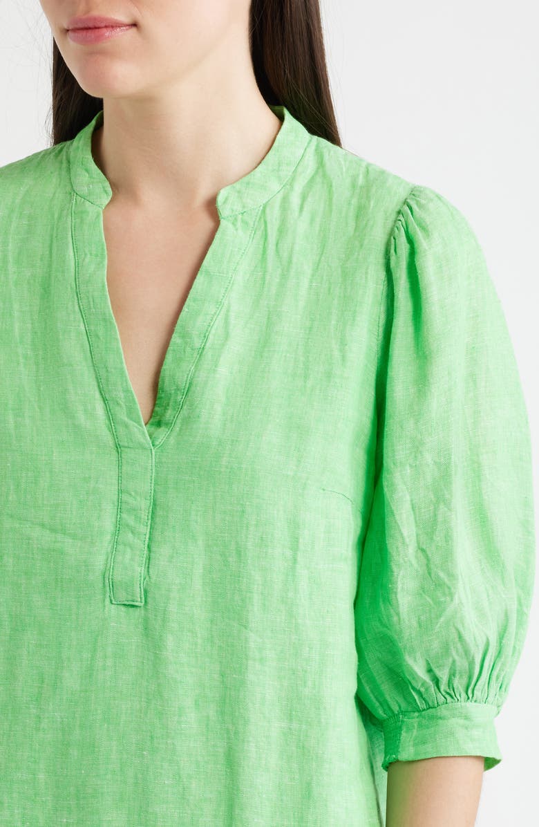 Lilly Pulitzer<sup>®</sup> Mialeigh Elbow Sleeve Linen Shift Dress, Alternate, color, Putting Green X Resort White