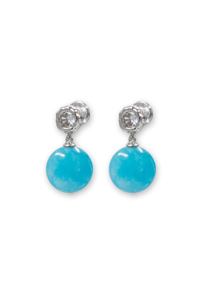 Gia Amazonite Bead Drop Earrings, Main, color, Blue