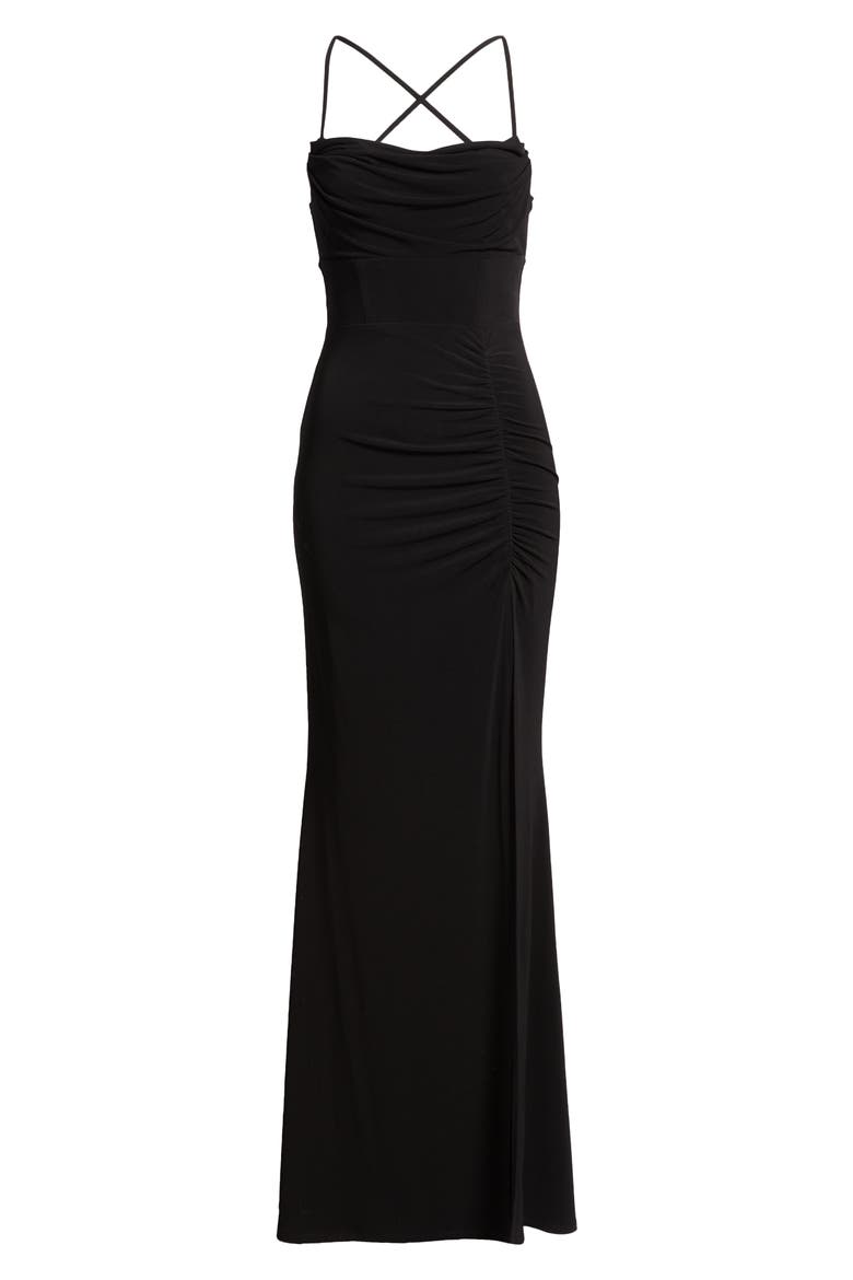 Back Tie Dress, Alternate, color, BLACK