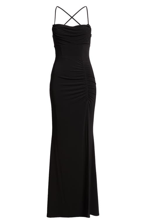 City Studio Back Tie Dress In Black