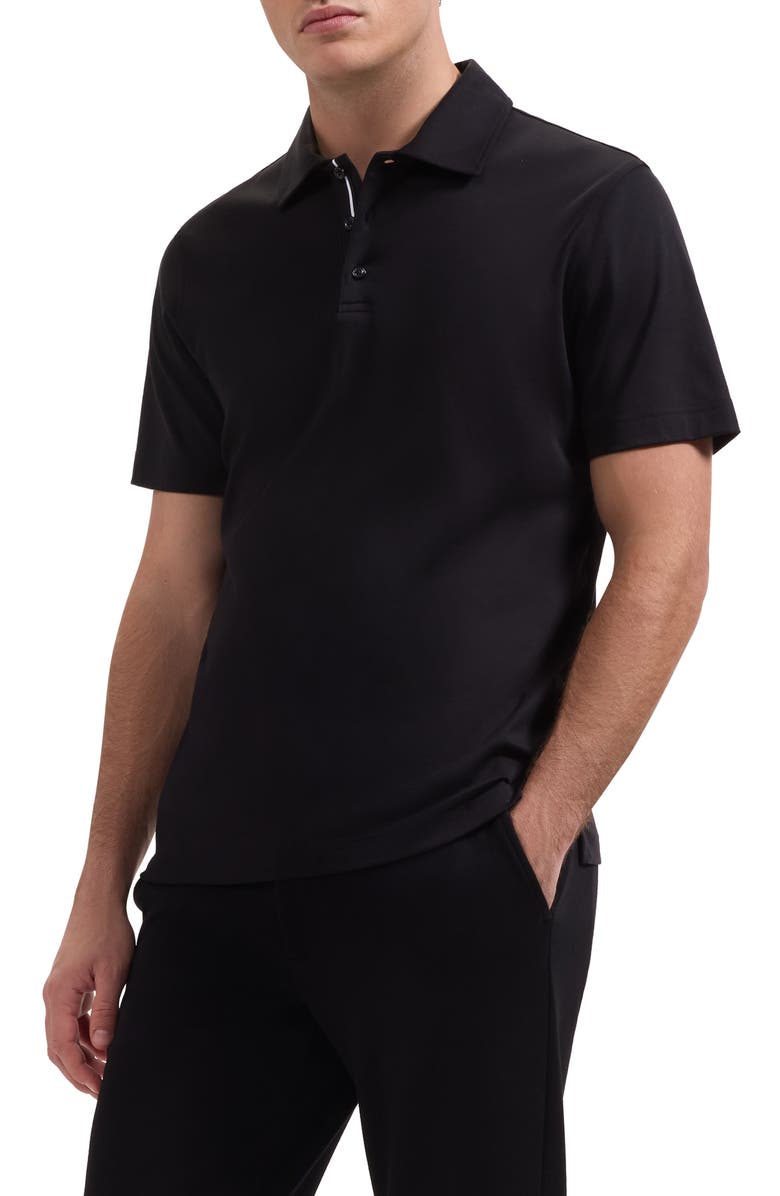 Bugatchi Three Button Performance Polo, Main, color, Black