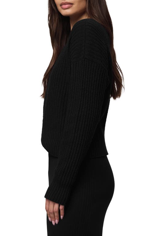 Splendid Olivia Cotton Crop Sweater In Black