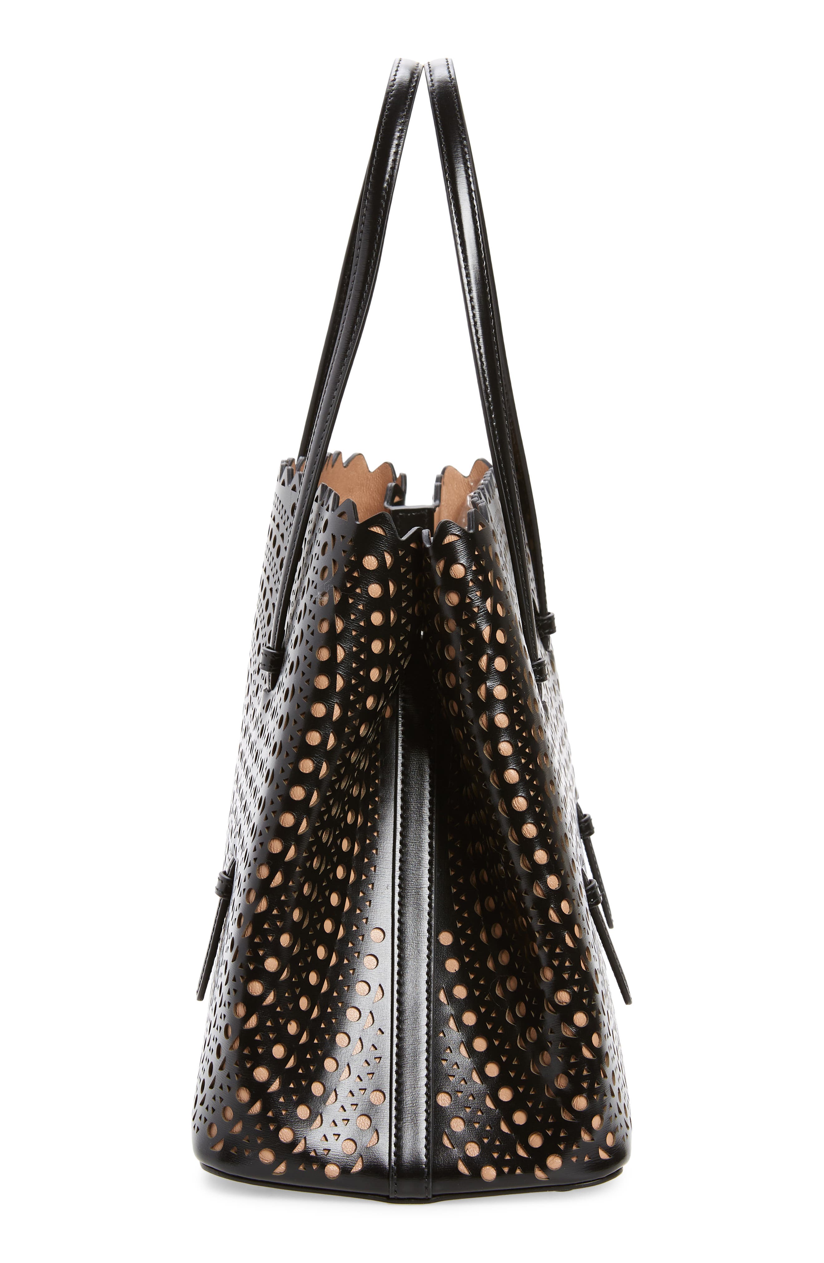 Alaïa Mini Vienne Mina Palm Perforated Leather Tote, Alternate, color, 