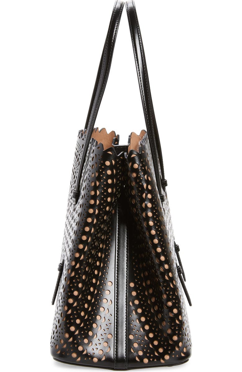 Alaïa Mini Vienne Mina Palm Perforated Leather Tote, Alternate, color,