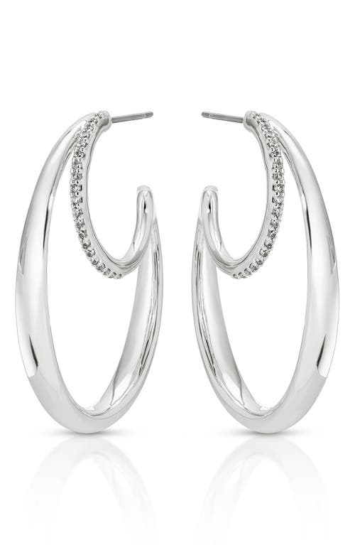 Ettika Concentric Rings Pavé Hoop Earrings In Metallic