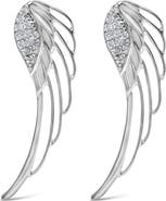 Haus of Brilliance 14K White Gold 1/4 Cttw Lab Grown Diamond Angel Wing Stud Earrings