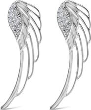 Haus of Brilliance 14K White Gold 1/4 Cttw Lab Grown Diamond Angel Wing Stud Earrings