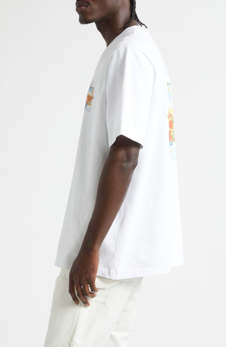 Casablanca Tennis Landscape Classic Cotton Graphic T-Shirt, Alternate, color, Bright White Jersey