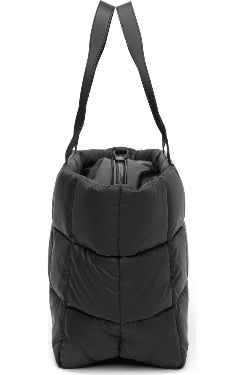 VeeCollective Porter Marché Water Resistant Quilted Recycled Nylon Tote, Alternate, color, Matte Black
