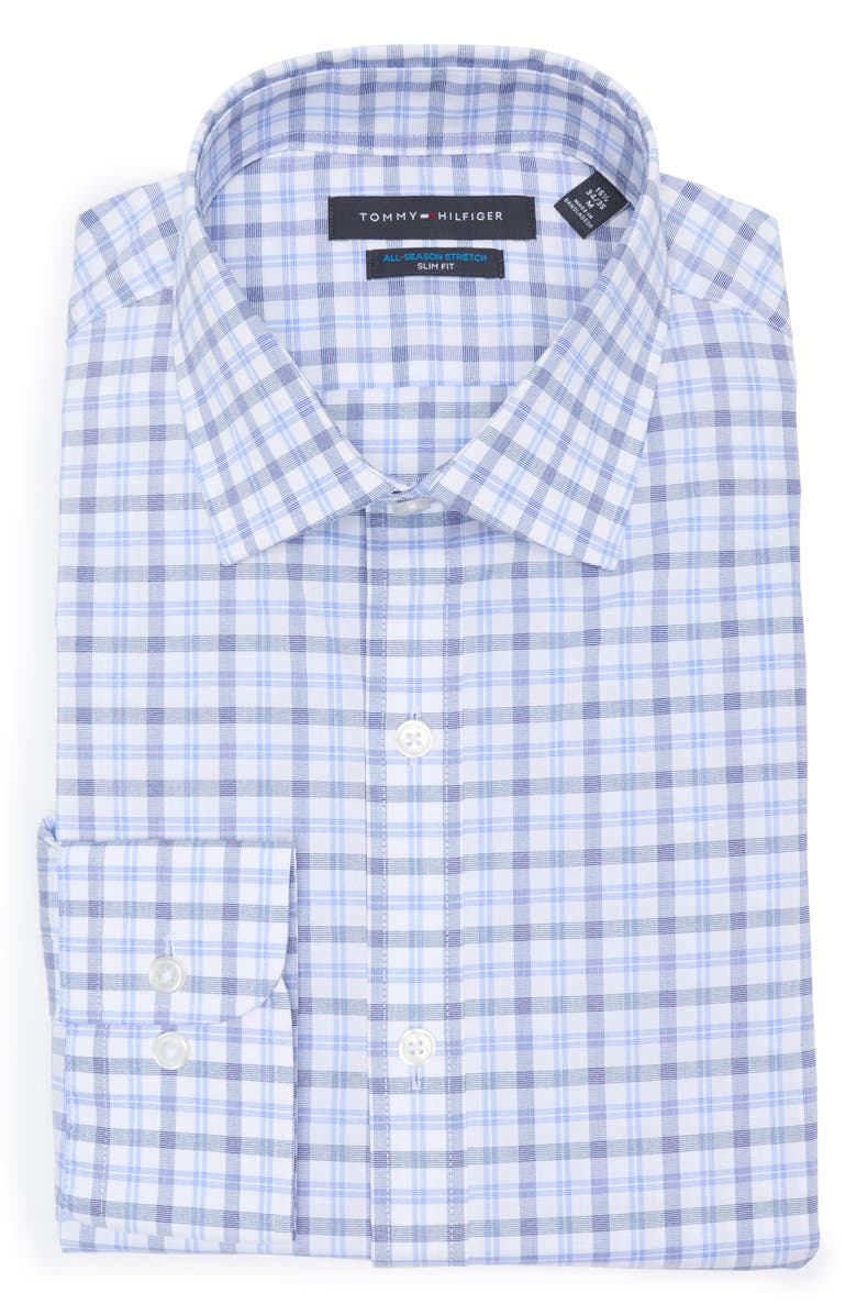 Tommy Hilfiger All Season Slim Fit Dress Shirt, Alternate, color, Navy Multi