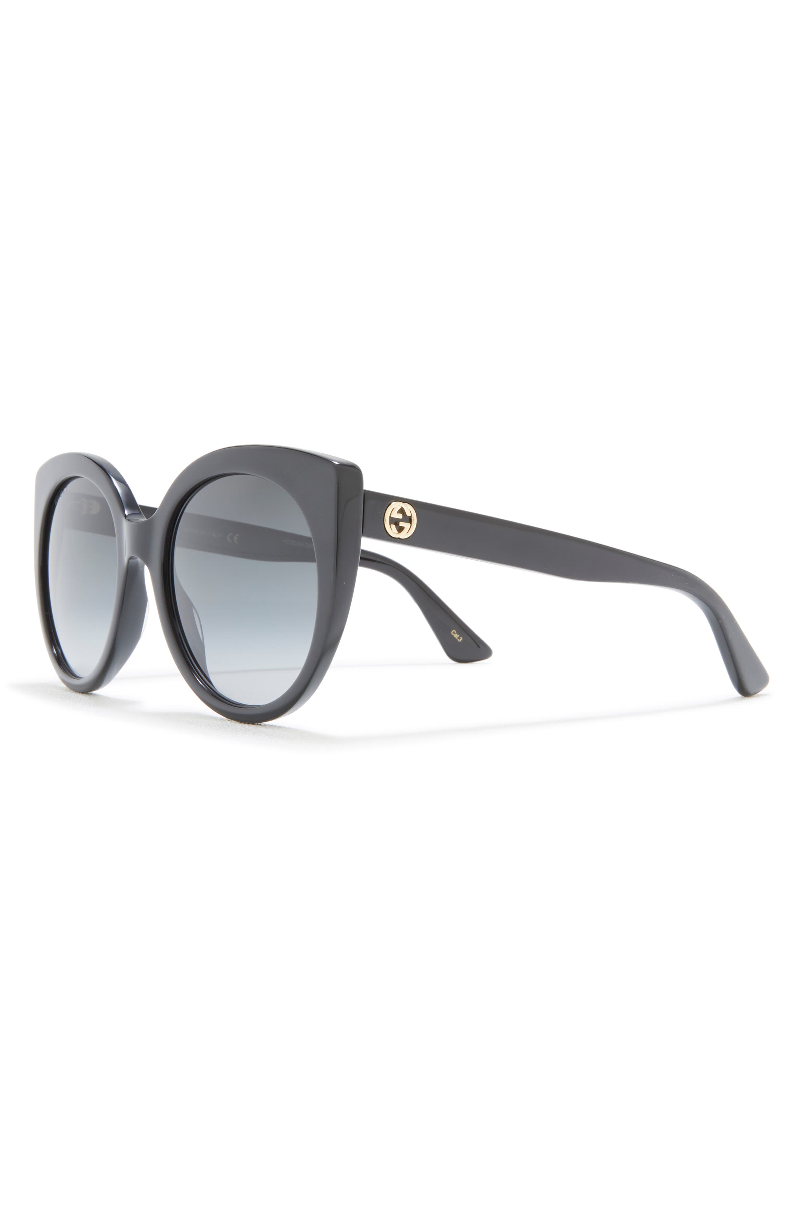 Gucci Black 55 mm Round Cat-Eye Gradient Sunglasses Gucci Rowcut 55mm Cat-Eye Sunglasses | Neiman Marcus main image 4