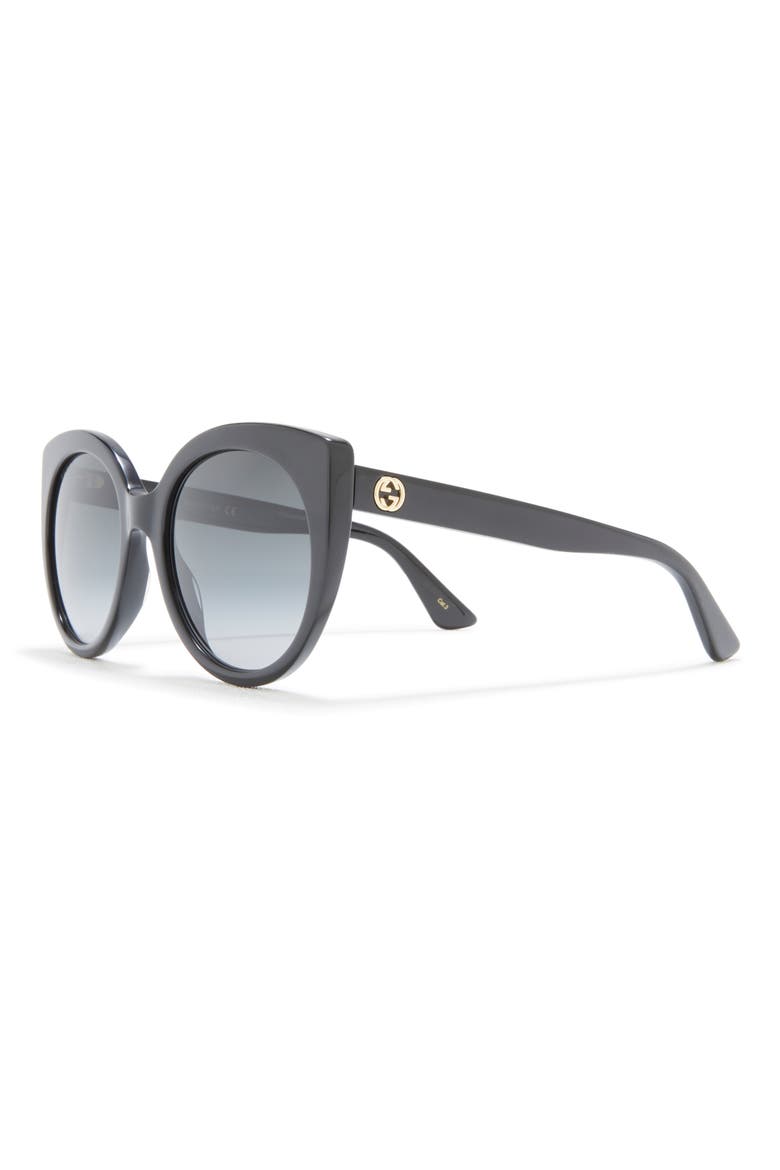 55mm Gradient Cat Eye Sunglasses, Alternate, color, BLACK BLACK GREY