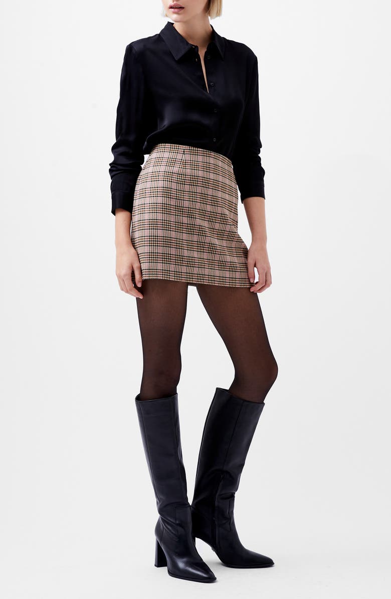 French Connection Gina Check Miniskirt, Alternate, color,