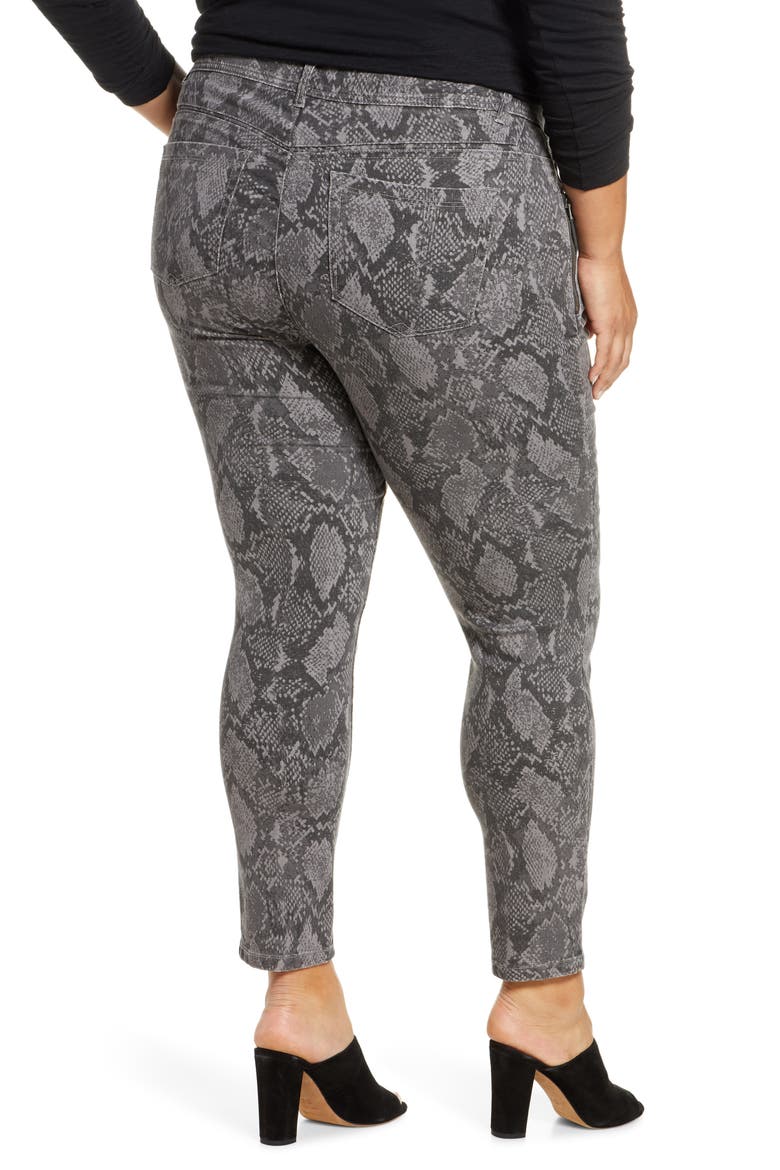 Ab-Solution Snake Print Side Zip Ankle Skinny Jeans (Nordstrom Exclusive), Alternate, color, GREY