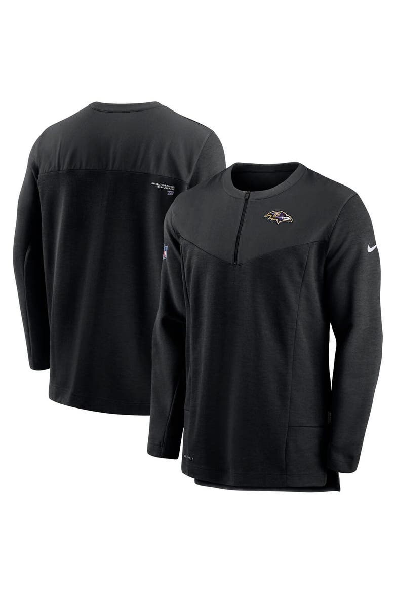 Men's Nike Black Baltimore Ravens Sideline Half-Zip UV Performance Jacket, Main, color, Black