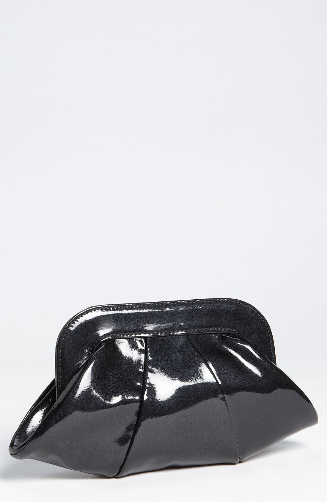 'Lucy Pearl' Patent Clutch, Main, color, BLACK