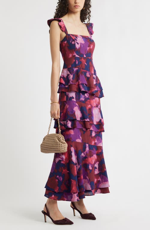 Chelsea28 Tiered Asymmetric Ruffle Maxi Dress