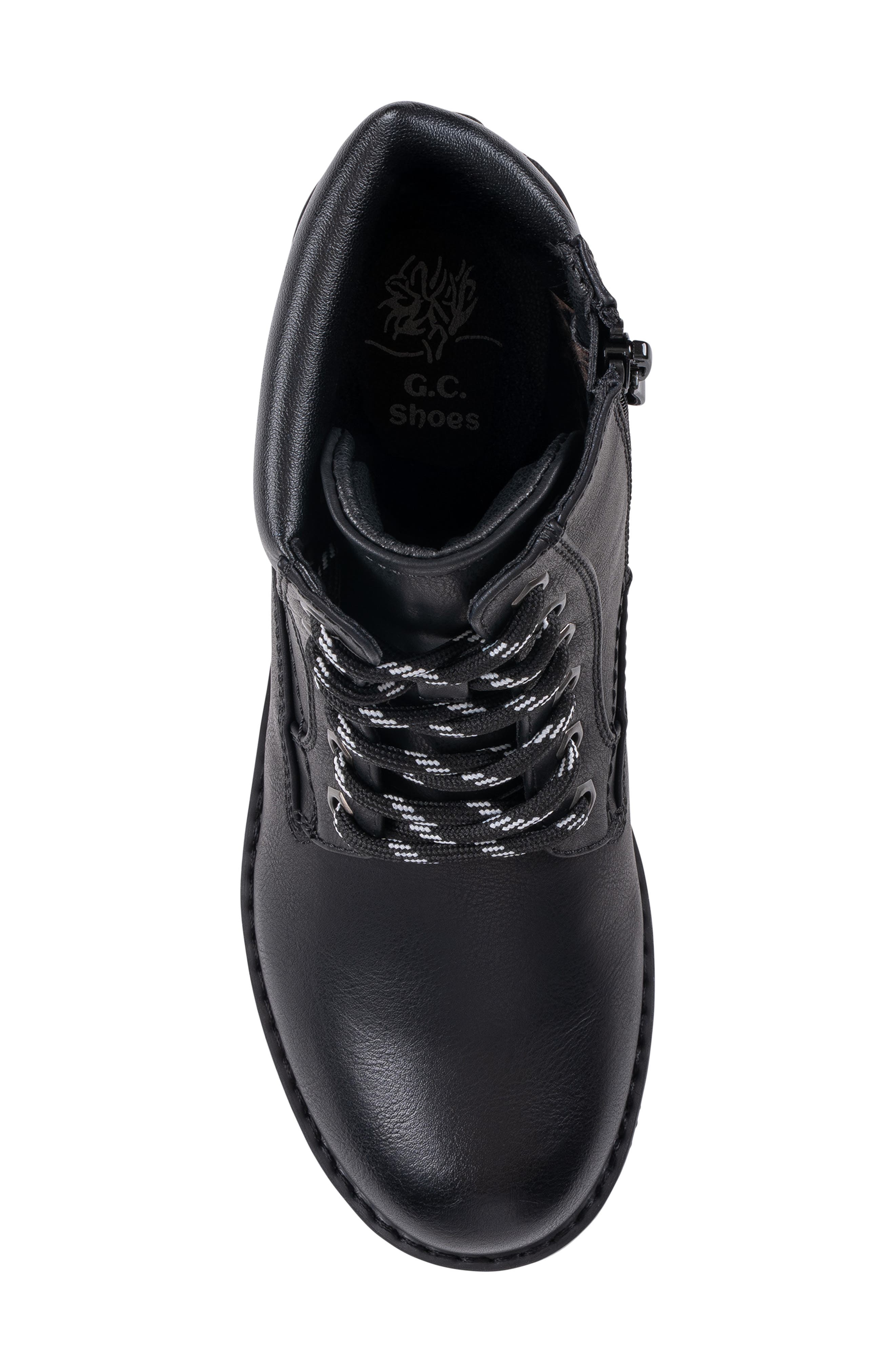 Tamara Water Resistant Faux Leather Bootie, Alternate, color, BLACK