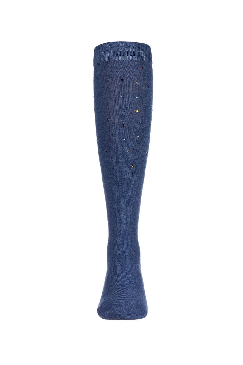 Multi Stone Knee-High Socks, Alternate, color, Denim
