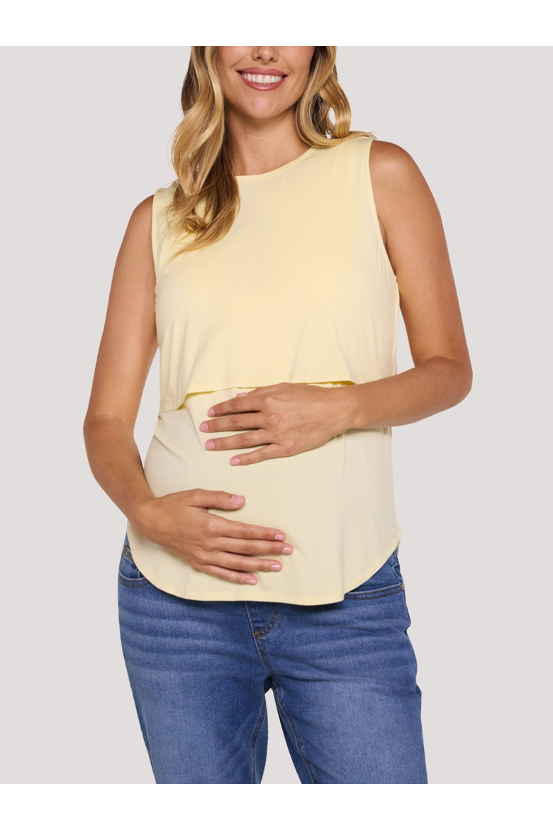 Sleeveless Nursing Maternity Top, Main, color, Pastel Yellow