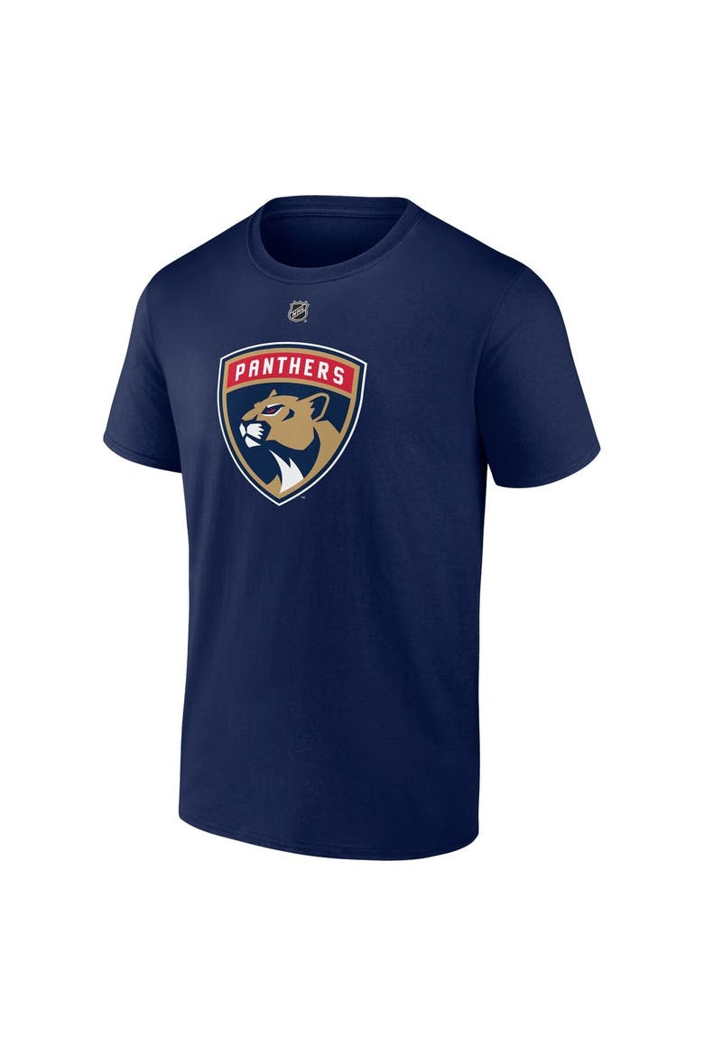Men's Fanatics Seth Jones Navy Florida Panthers Authentic Stack Name & Number T-Shirt, Alternate, color, Navy