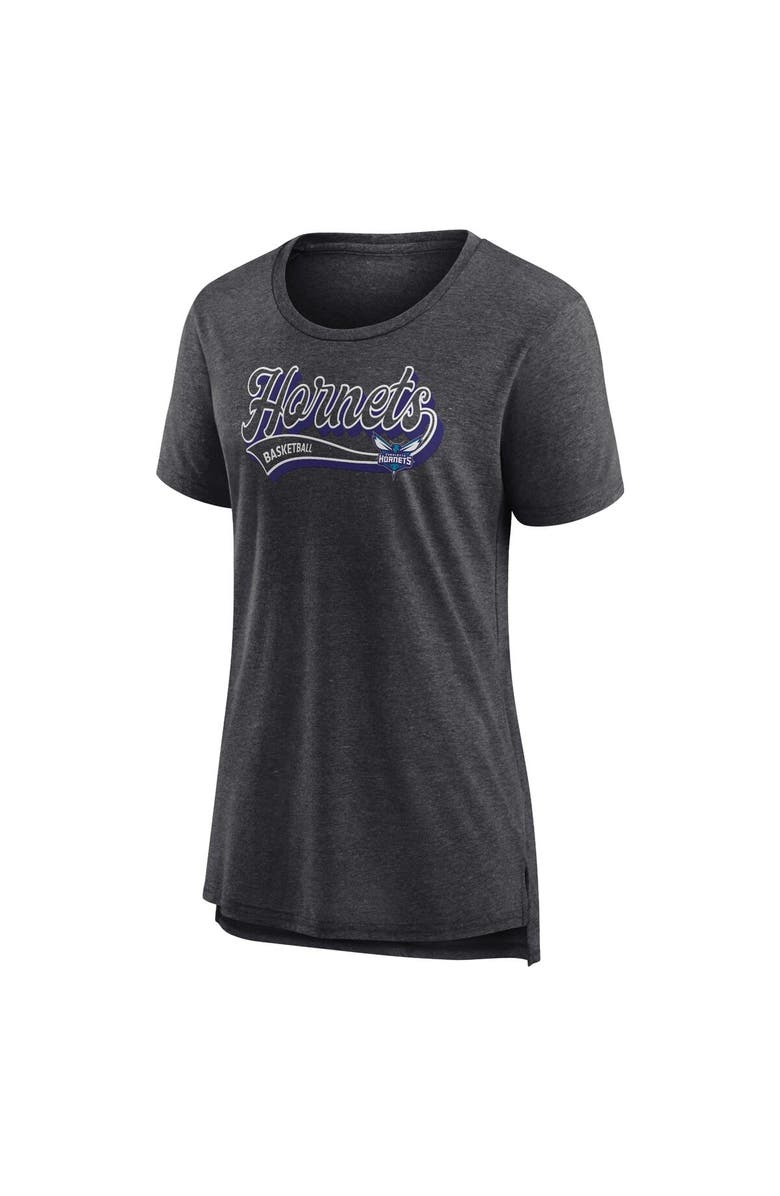 FANATICS Women's Fanatics Branded Heather Charcoal Charlotte Hornets League Leader Tri-Blend T-Shirt, Alternate, color, Heather Charcoal