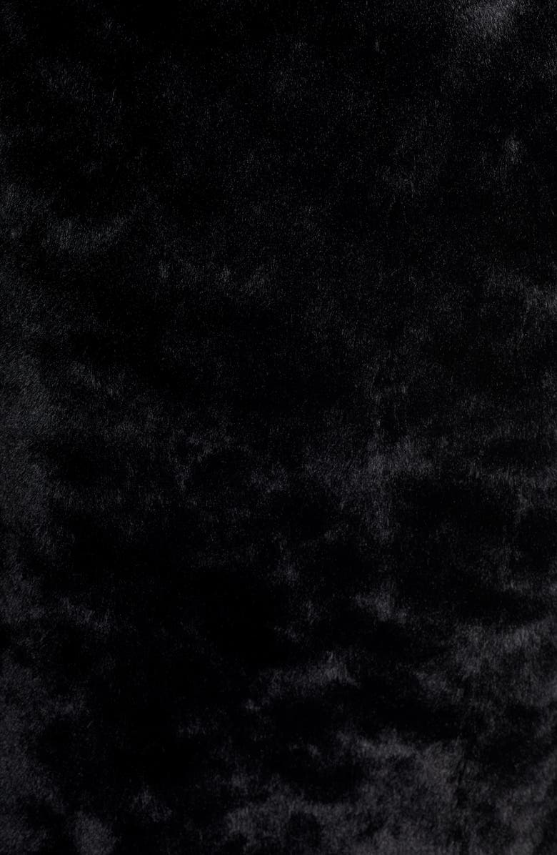 Coldesina Grosgrain Ribbon Trim Faux Fur Swing Coat, Alternate, color, 