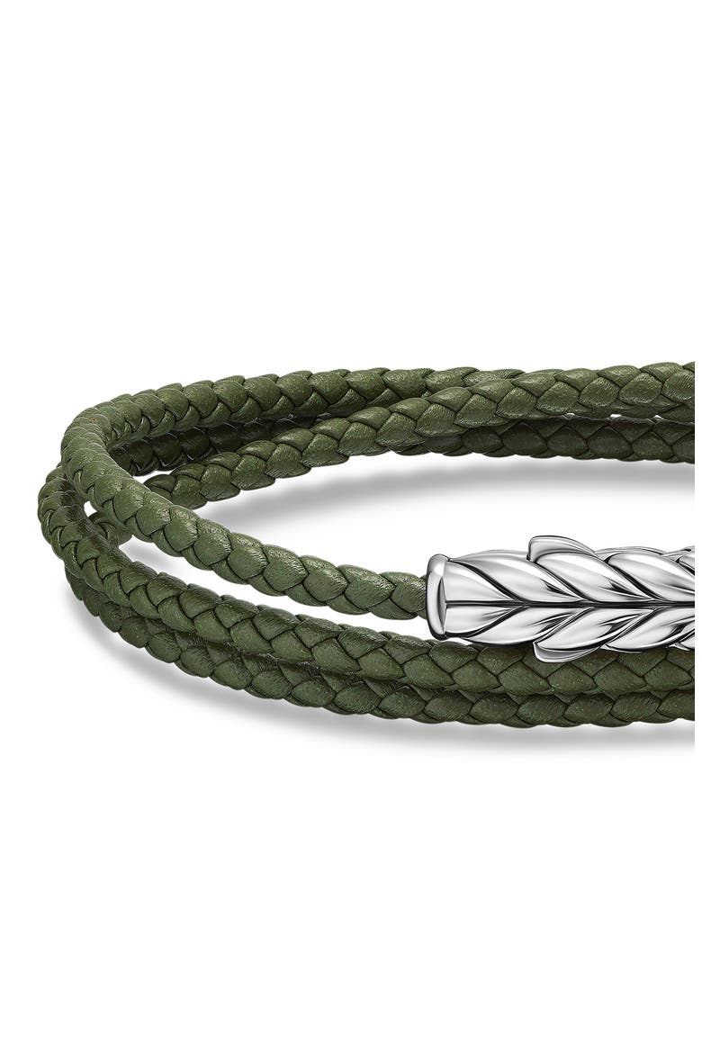 Men's Triple Wrap Chevron Bracelet, Alternate, color, GREEN/ SILVER