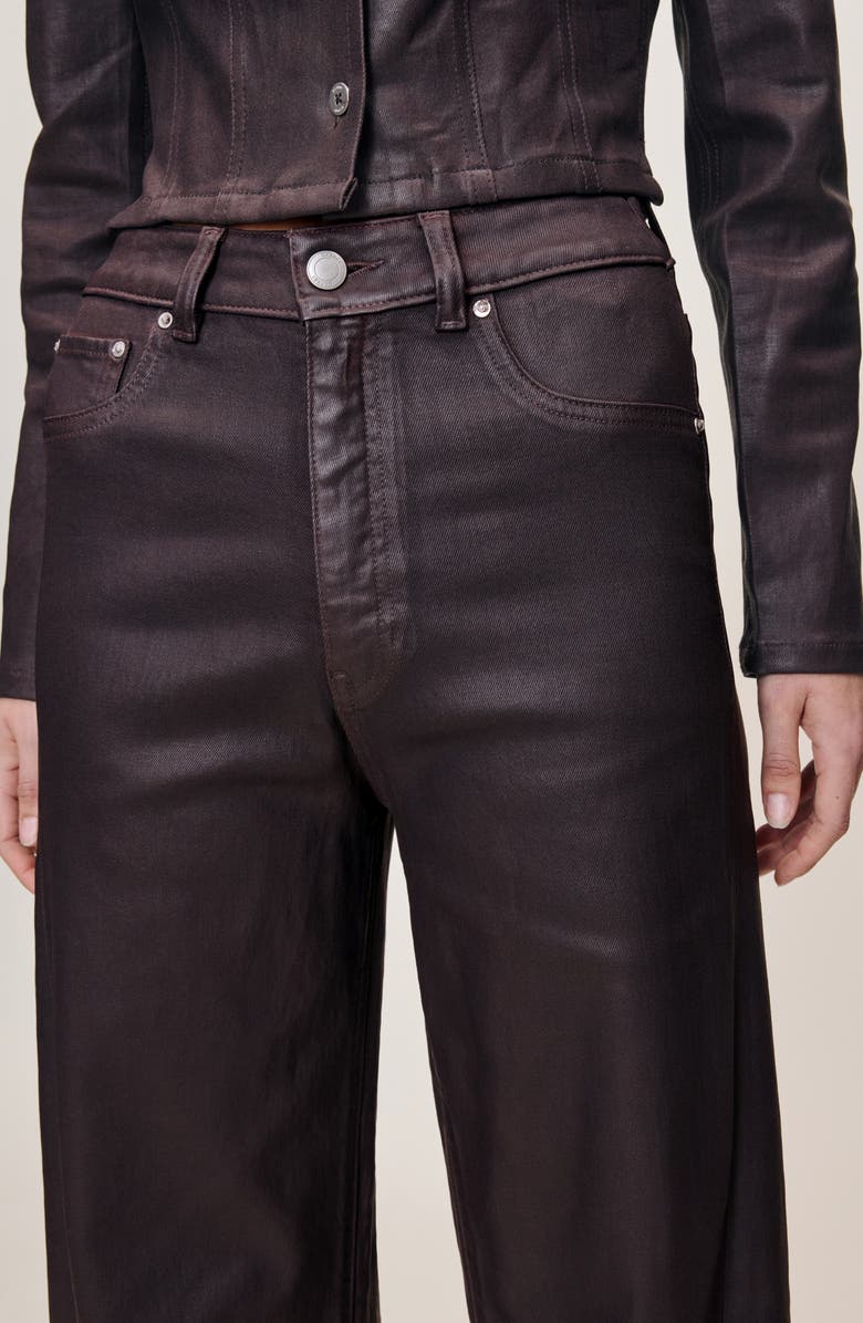 DL1961 Miro Coated High Waist Barrel Jeans, Alternate, color, Cocoa Coated