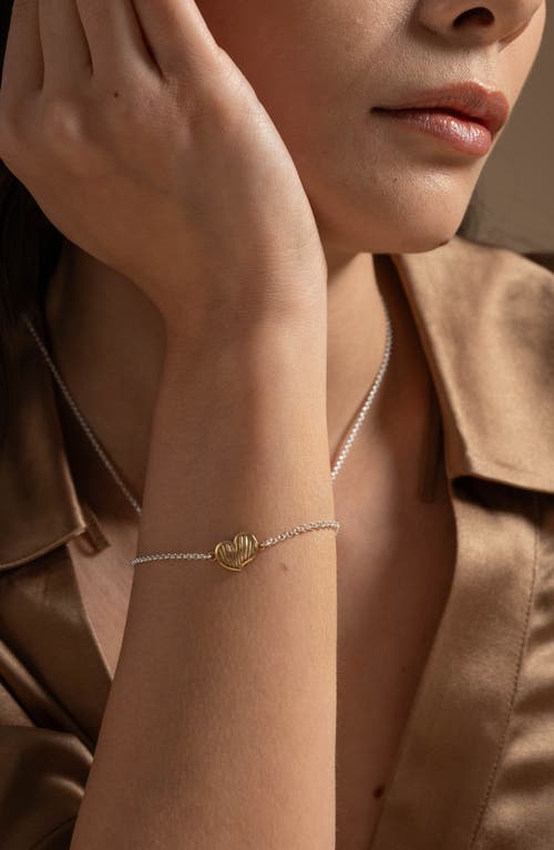 Dower & Hall Humbug Heart Chain Bracelet In Silver